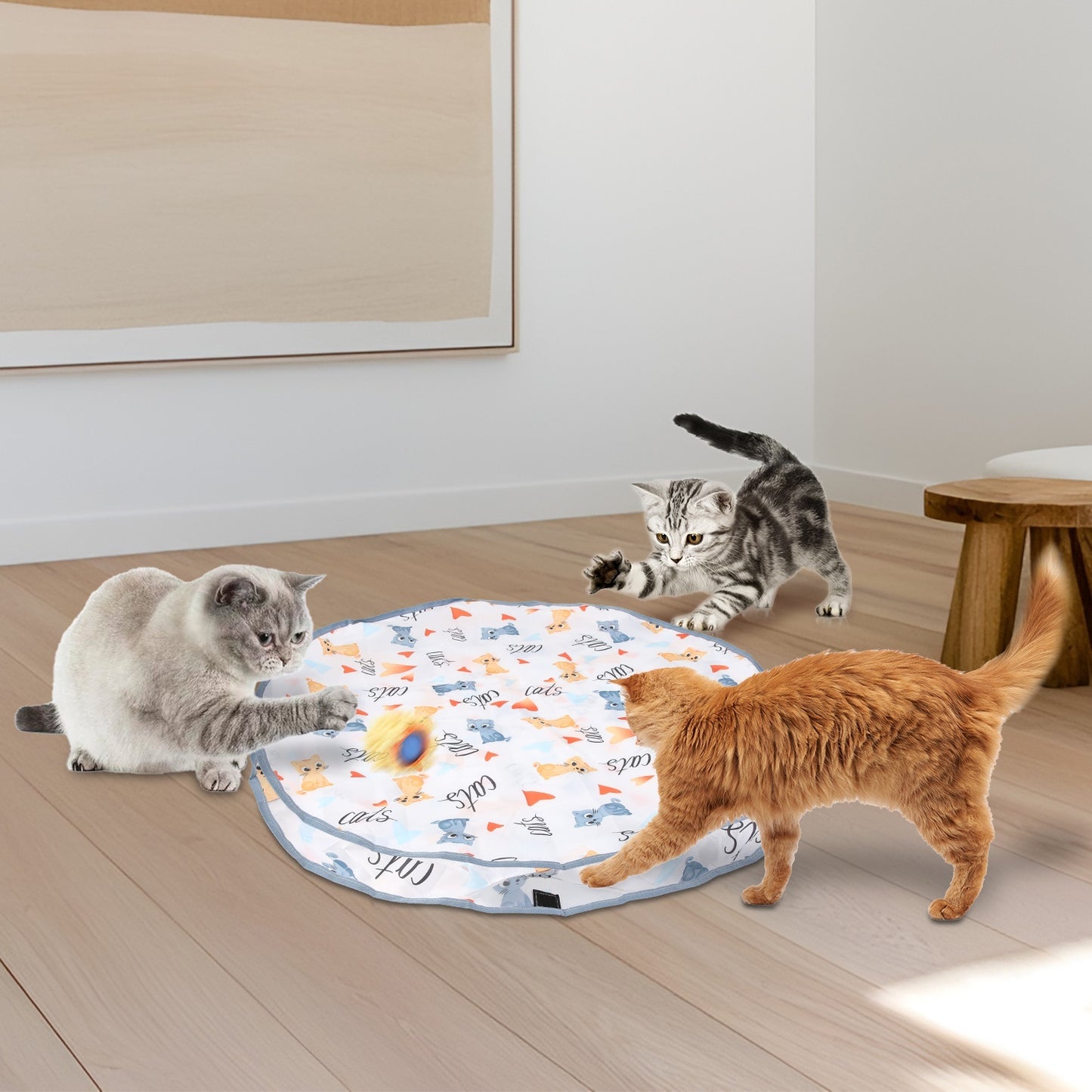 Interactive Cat Toy Ball with Cloth Bag