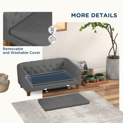 Grey Wooden Pet Couch