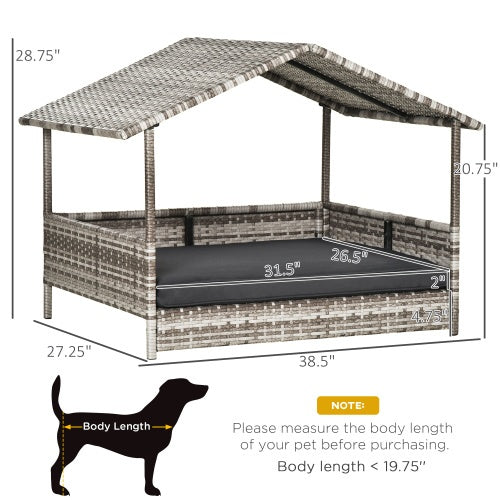 Rattan Outdoor Covered Pet Bed