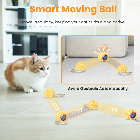 Interactive Cat Toy Ball with Cloth Bag