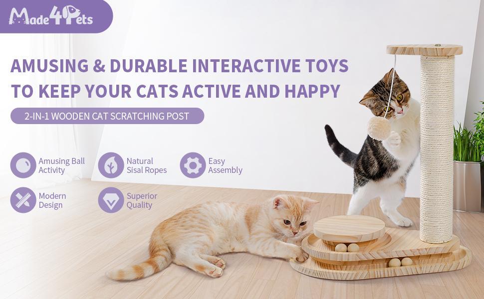 Cat Scratcher with Groomer & Toys
