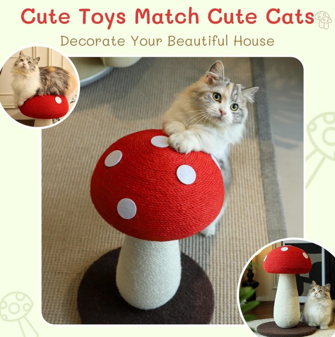 Mushroom Cat Scratcher Post