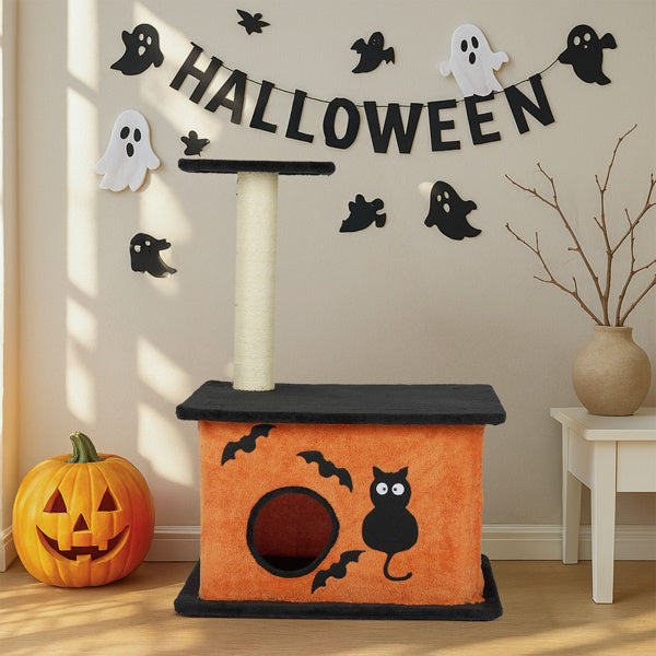 Halloween Cat Tree with Condo