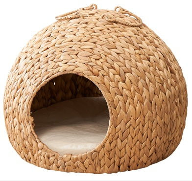 Rattan Woven Cat Bed Cave