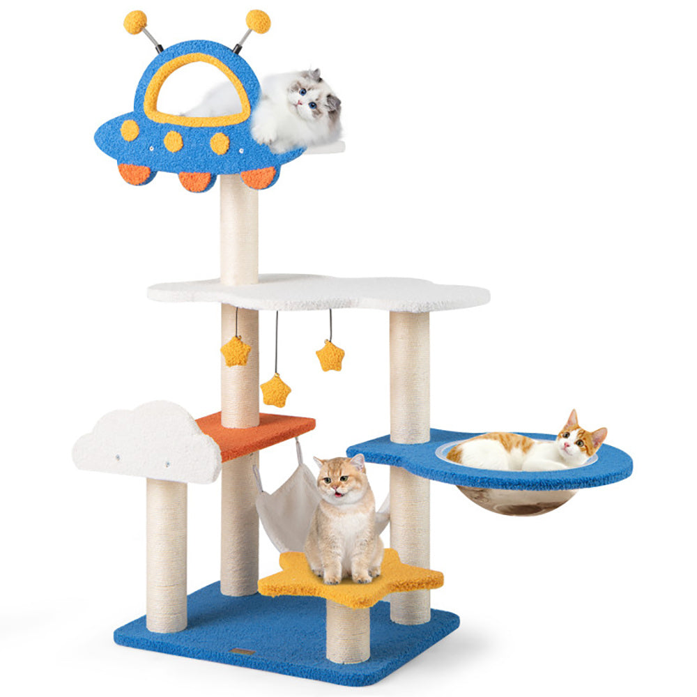49" Space-Themed Cat Tree with Capsule & Hammock