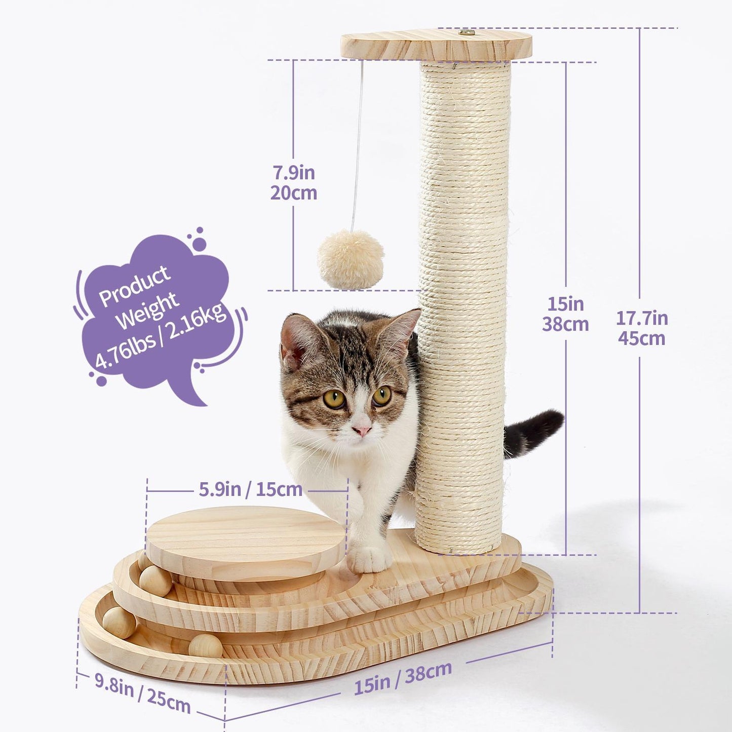 Cat Scratcher with Groomer & Toys