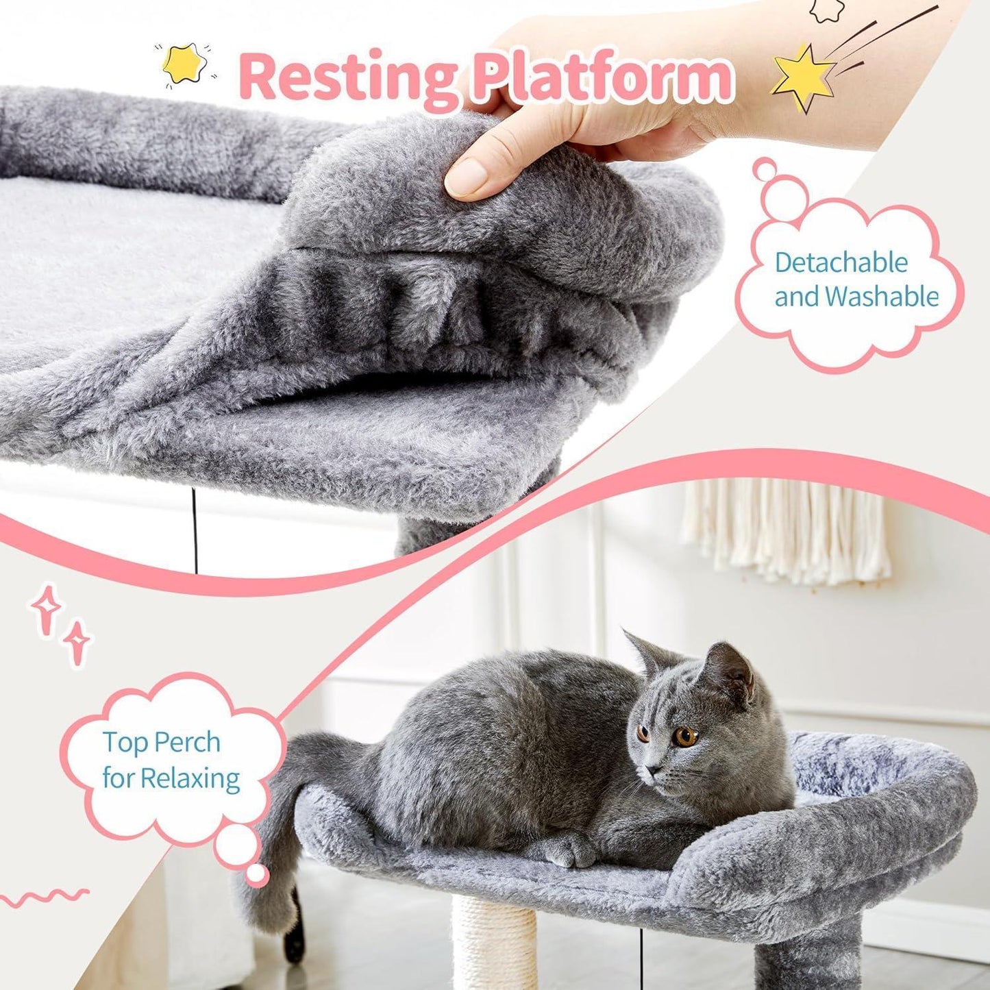 4-in-1 Cat Tree & Sisal Scratching Post