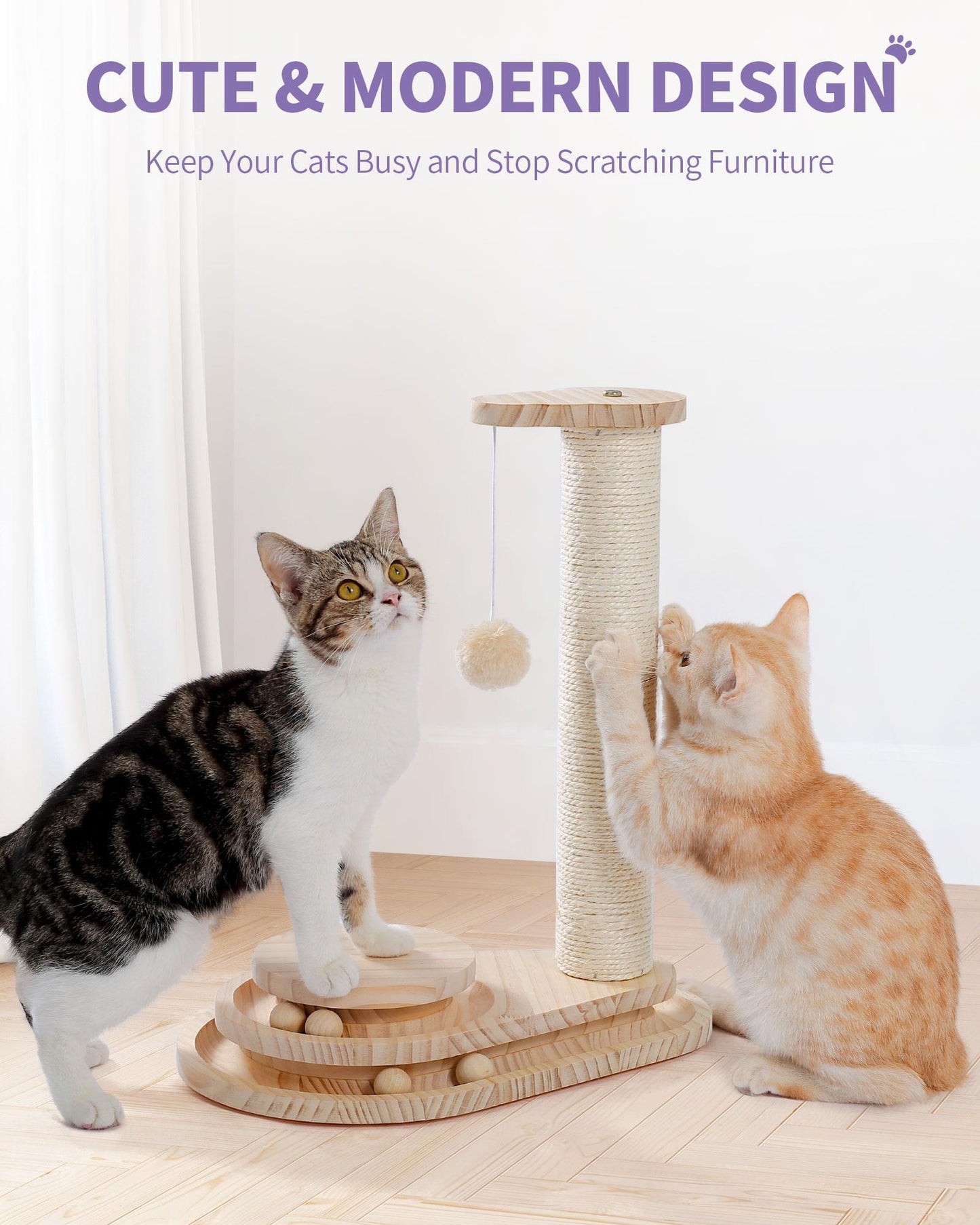 Cat Scratcher with Groomer & Toys