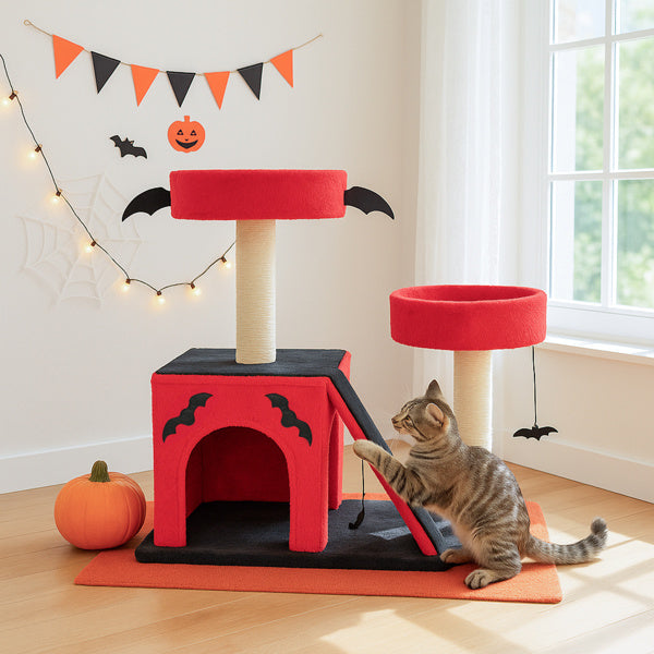 27.5" Gothic Cat Tree with Condo