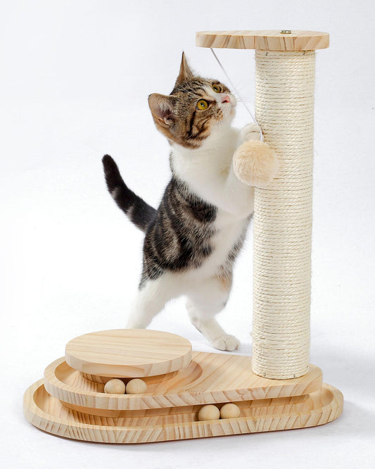 Cat Scratcher with Groomer & Toys