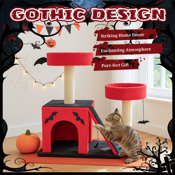 27.5" Gothic Cat Tree with Condo