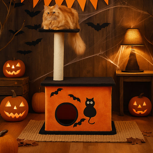 Halloween Cat Tree with Condo