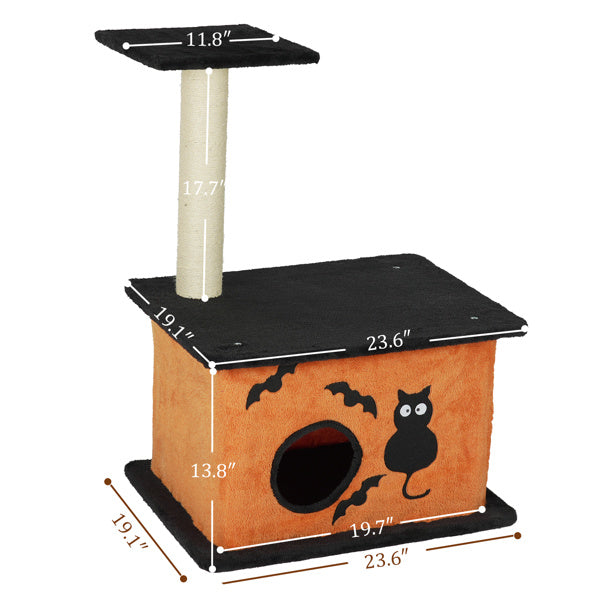 Halloween Cat Tree with Condo