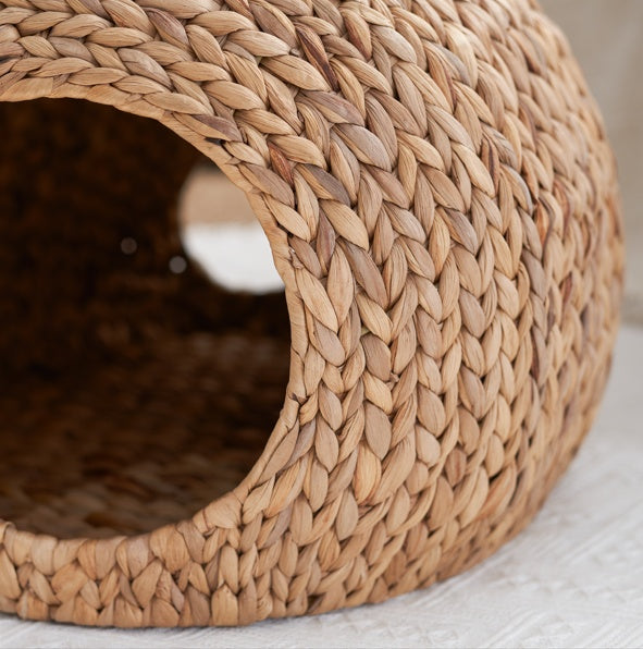 Rattan Woven Cat Bed Cave