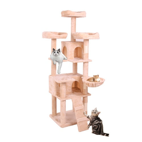 63" Multi-Level Cat Tree with Plush Cover