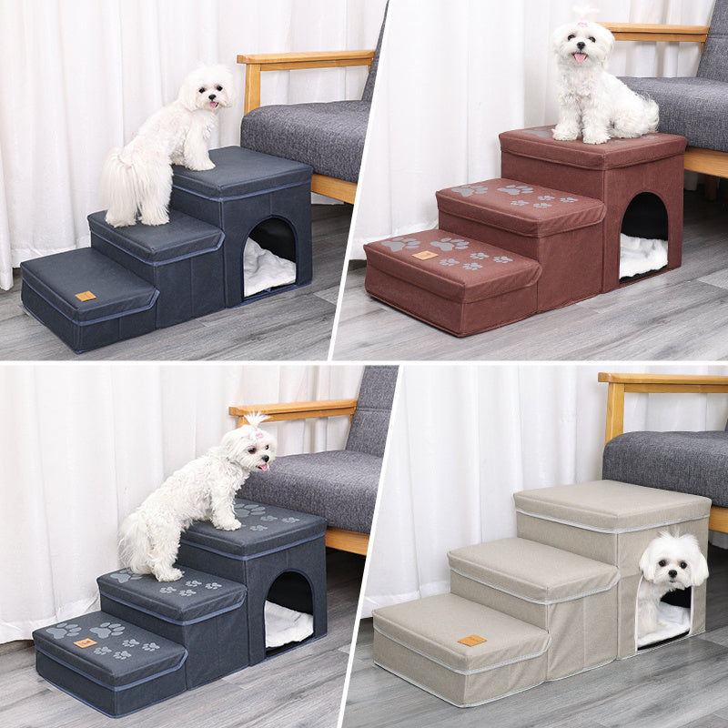 Foldable Dog Stairs with Storage