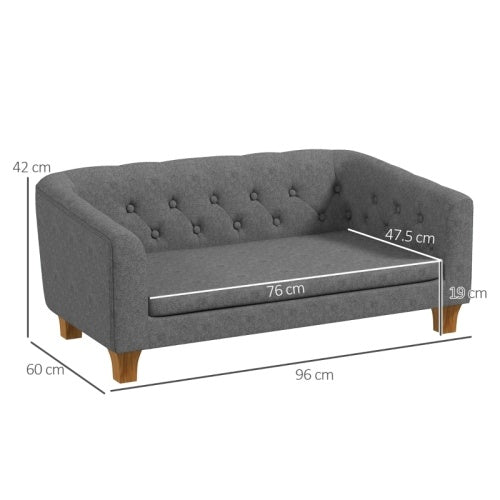 Grey Wooden Pet Couch