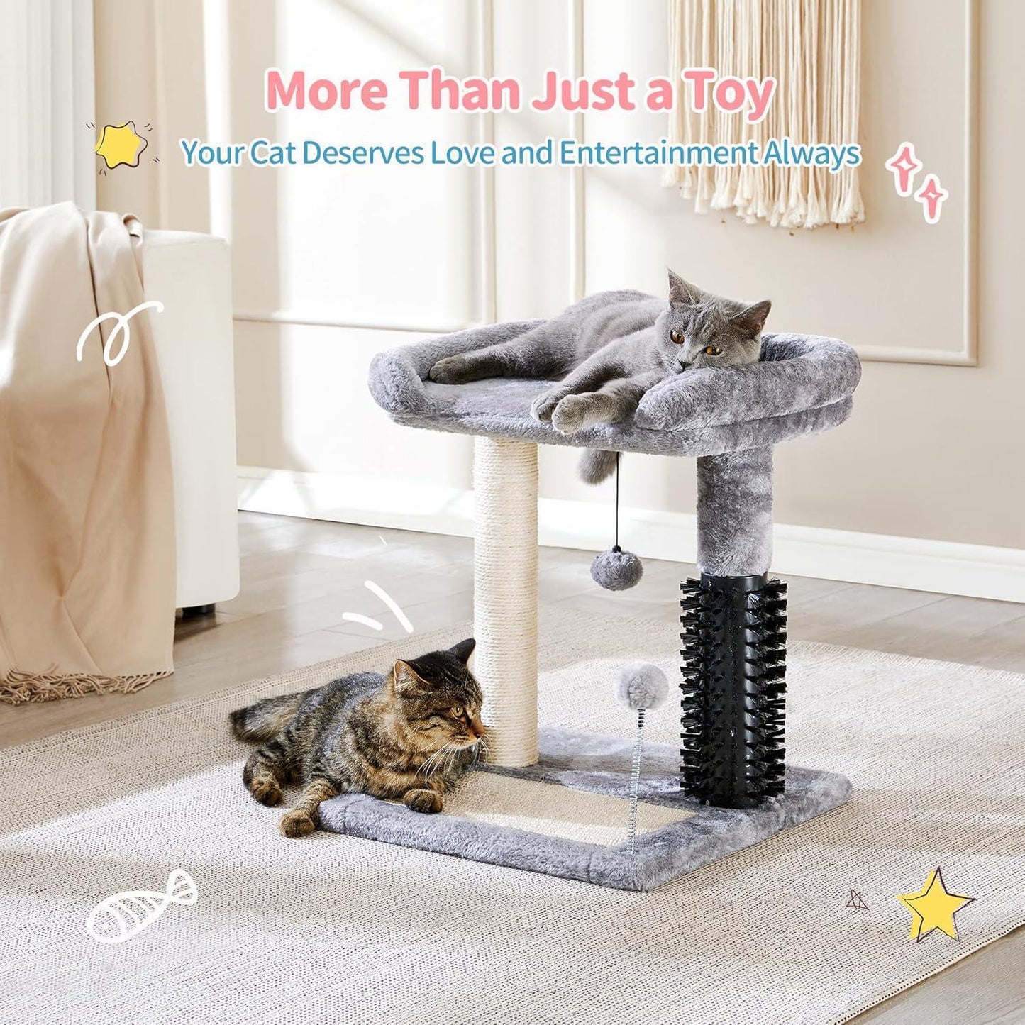 4-in-1 Cat Tree & Sisal Scratching Post