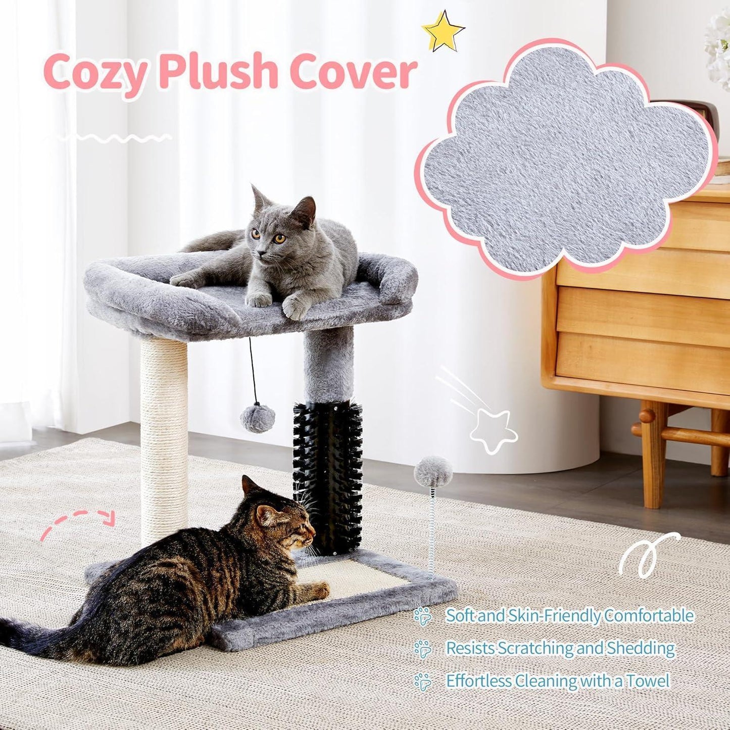 4-in-1 Cat Tree & Sisal Scratching Post
