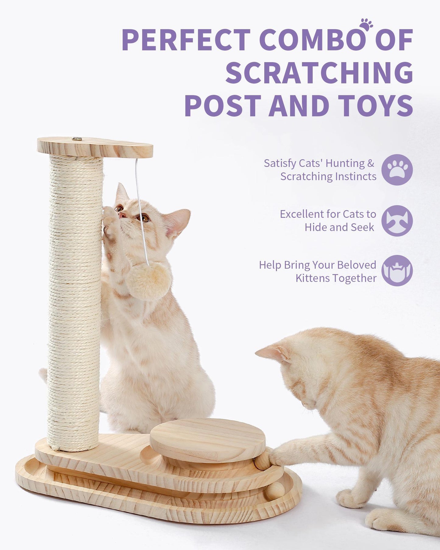 Cat Scratcher with Groomer & Toys
