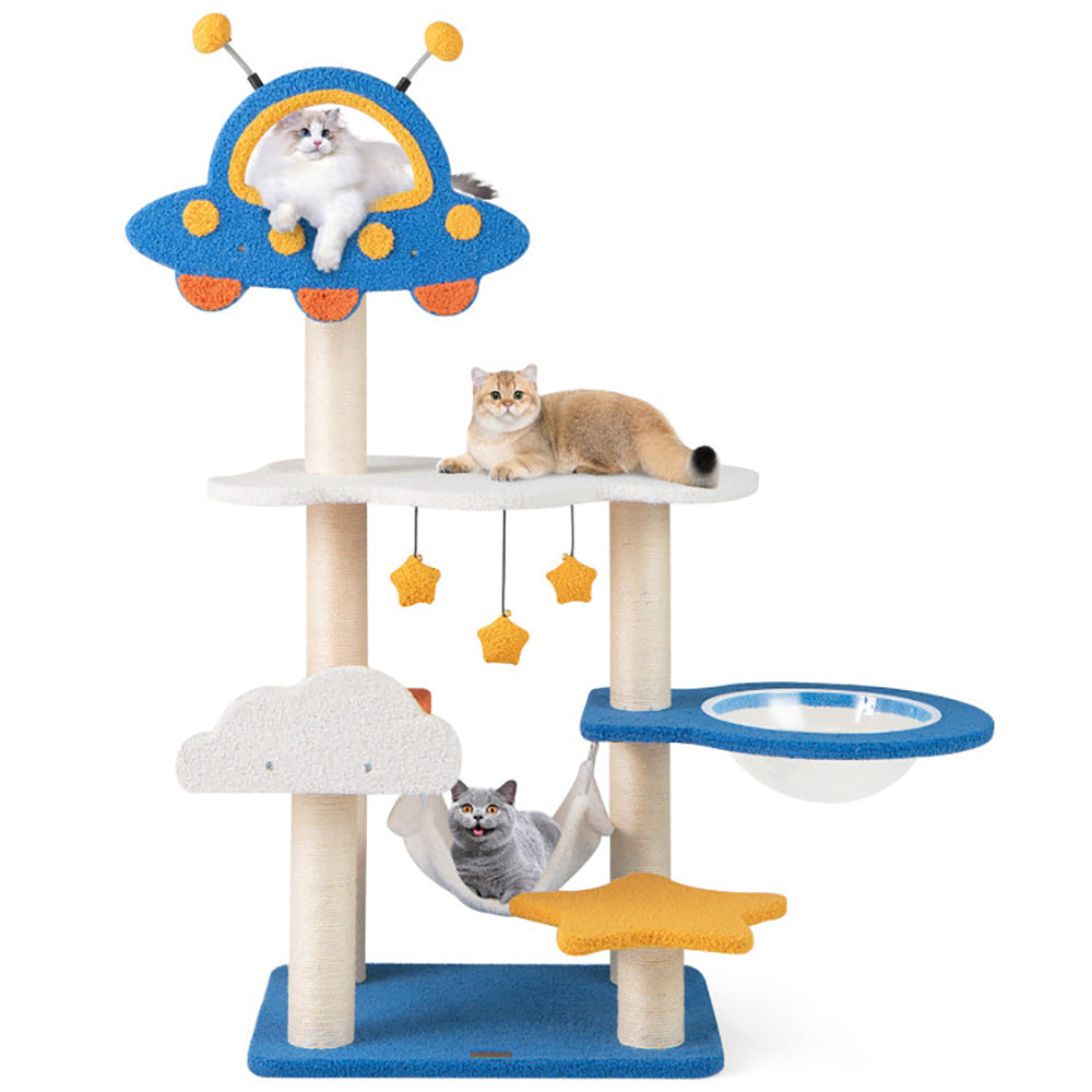 49" Space-Themed Cat Tree with Capsule & Hammock