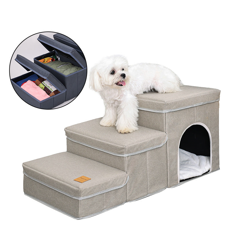 Foldable Dog Stairs with Storage