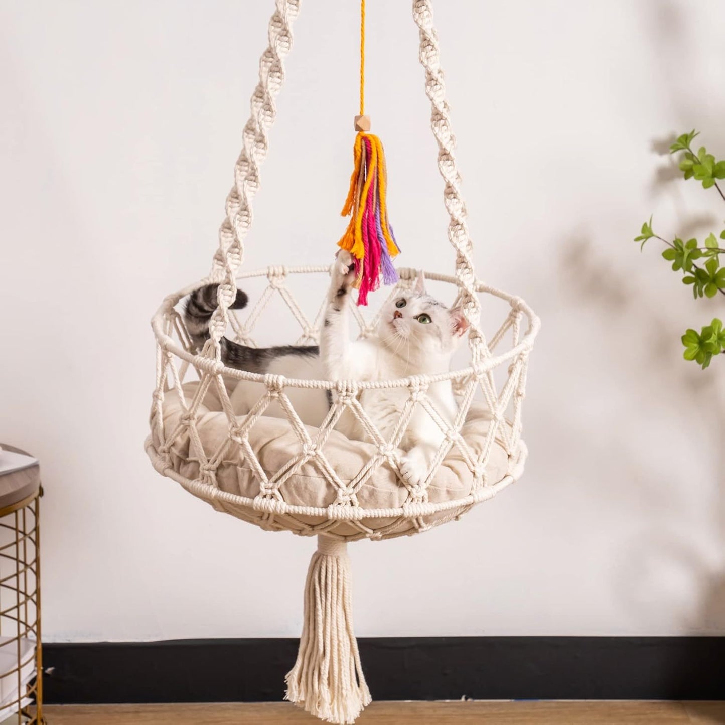 Boho Macrame Cat Hammock Bed