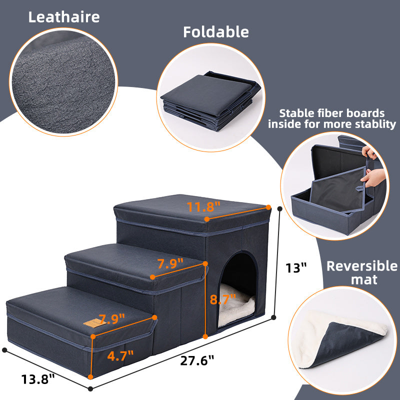 Foldable Dog Stairs with Storage