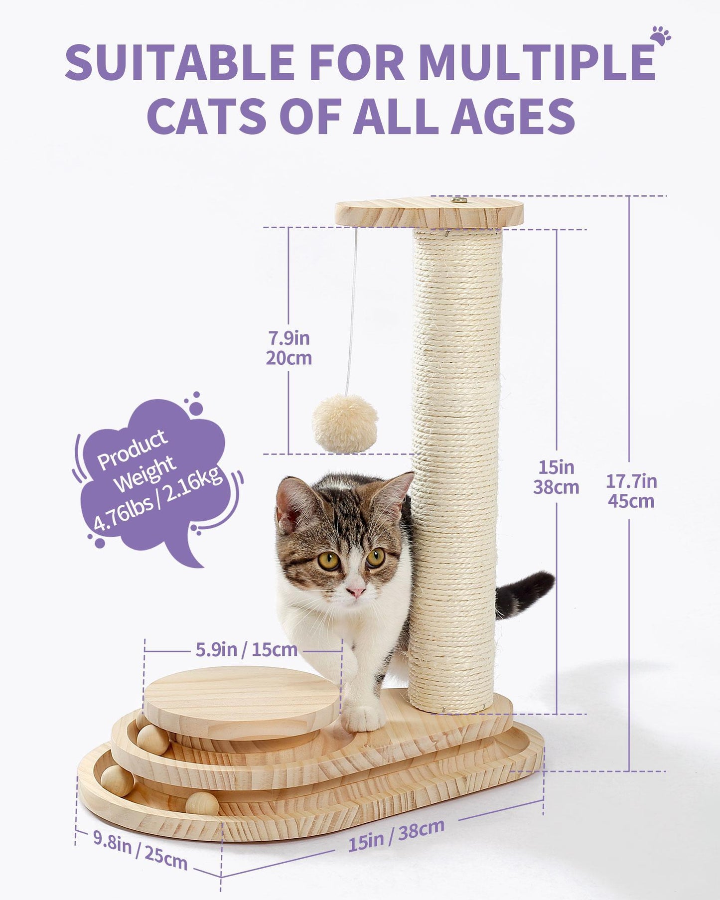 Cat Scratcher with Groomer & Toys