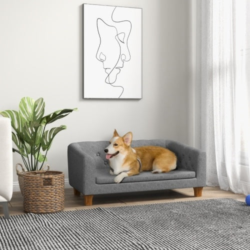 Grey Wooden Pet Couch