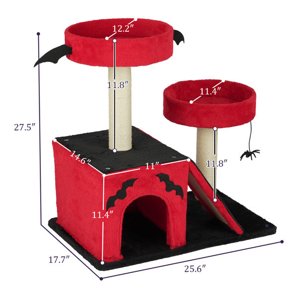 27.5" Gothic Cat Tree with Condo
