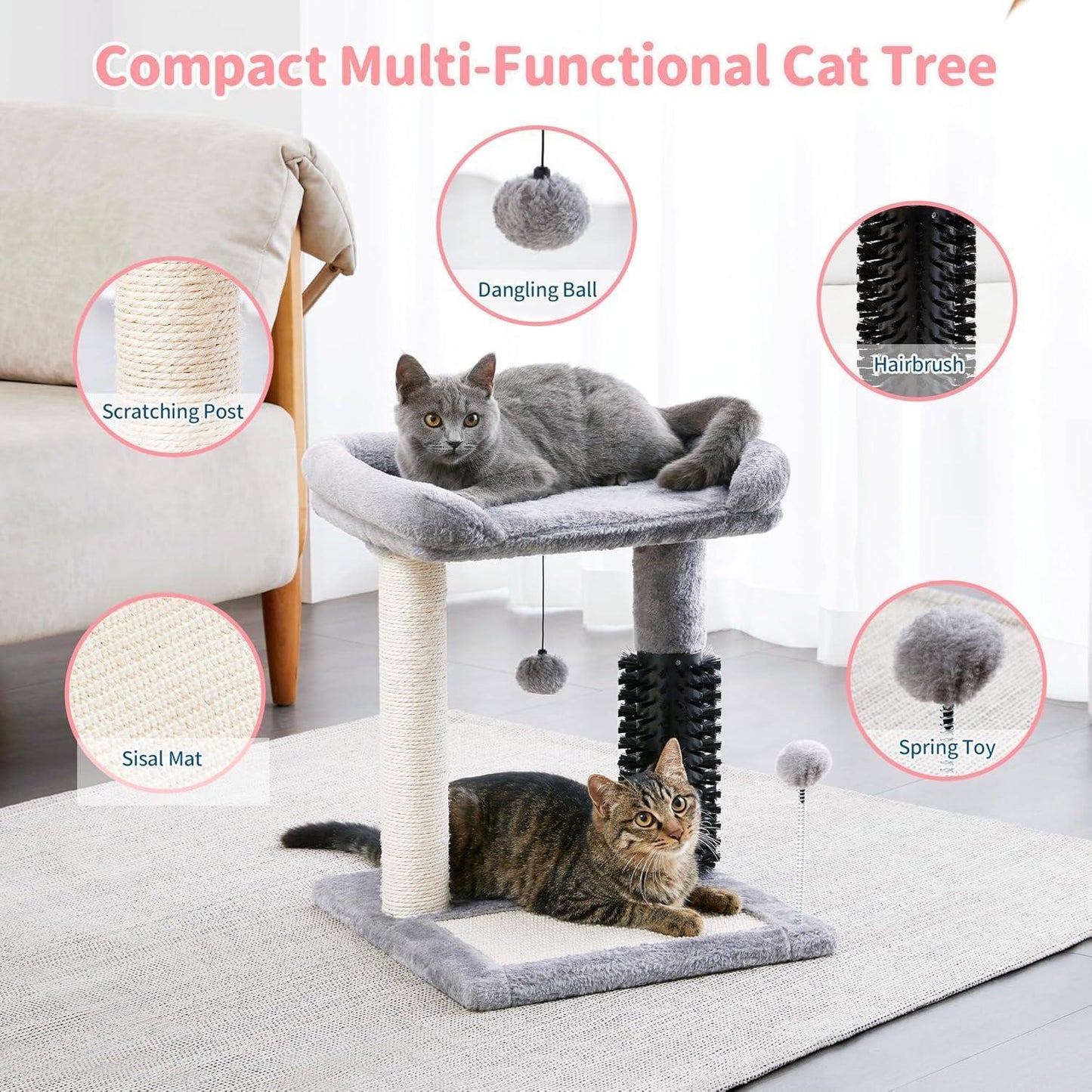 4-in-1 Cat Tree & Sisal Scratching Post