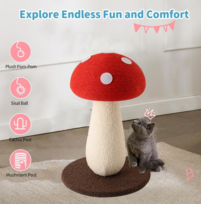 Mushroom Cat Scratcher Post