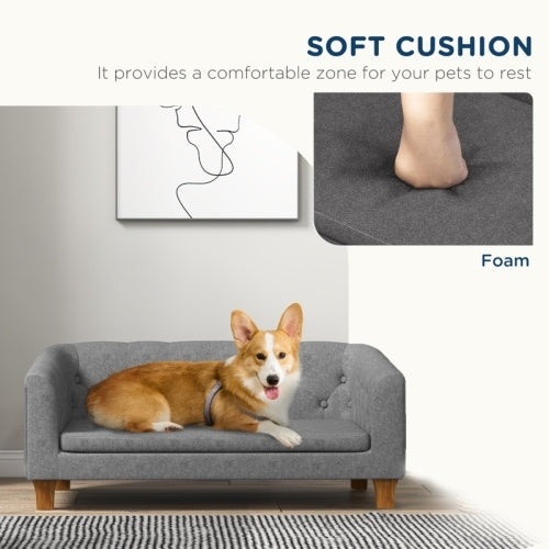 Grey Wooden Pet Couch