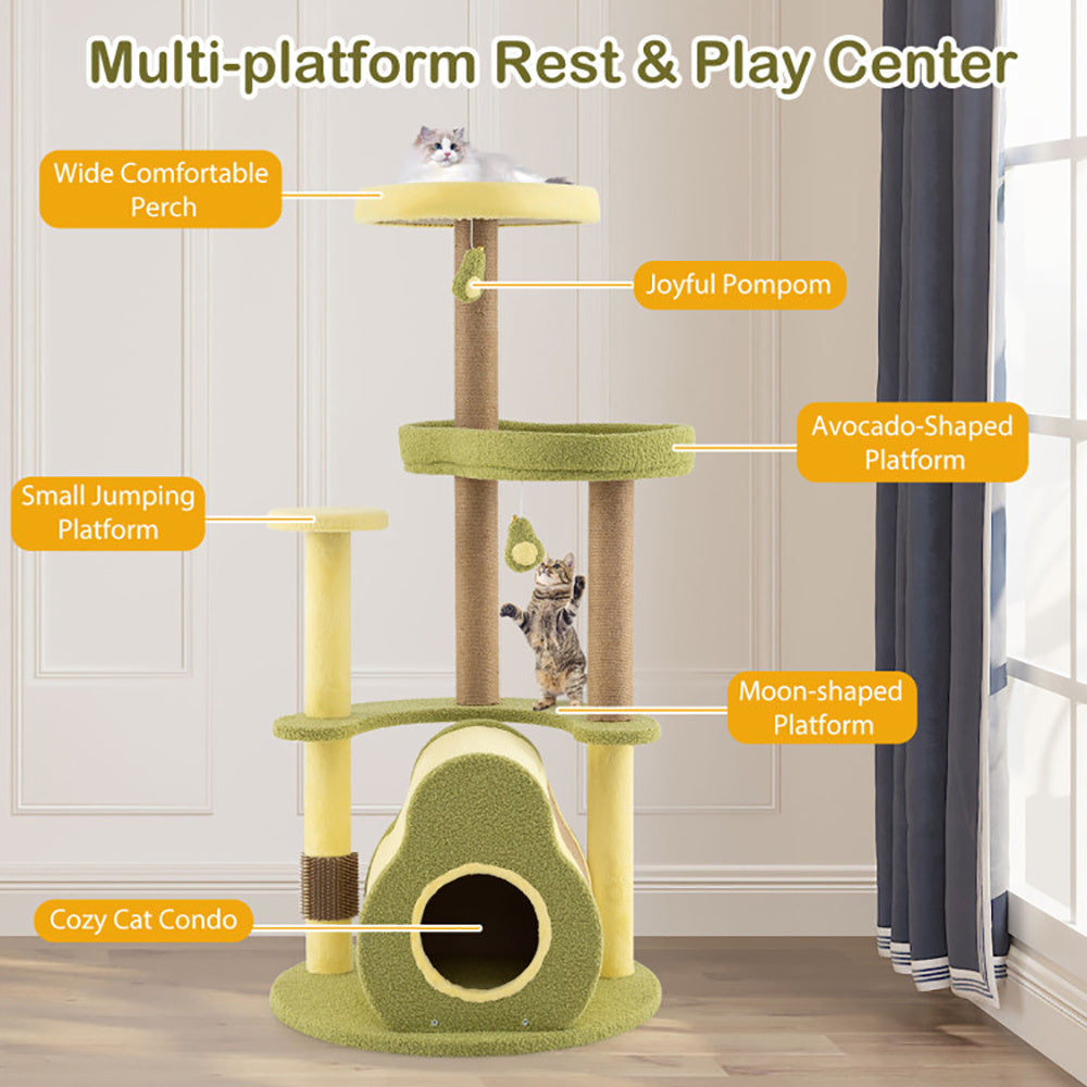 49" Multi-Level Avocado Cat Tree