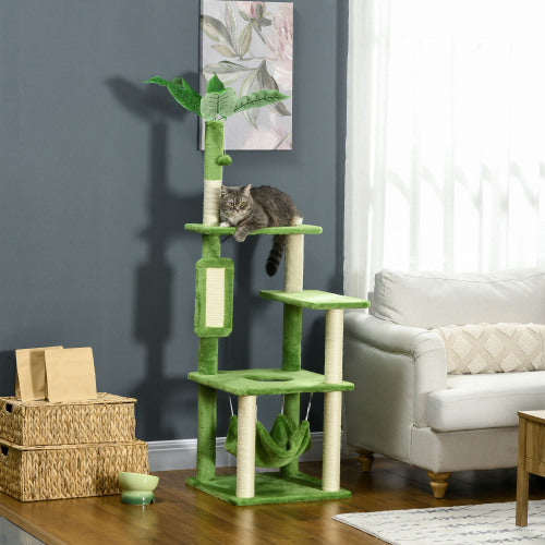 56″ Cat Tree Tower with Sisal Posts