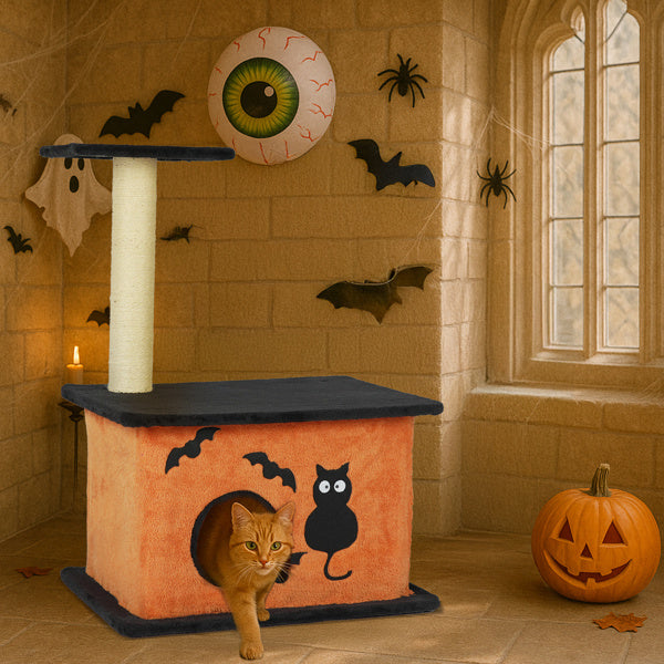 Halloween Cat Tree with Condo