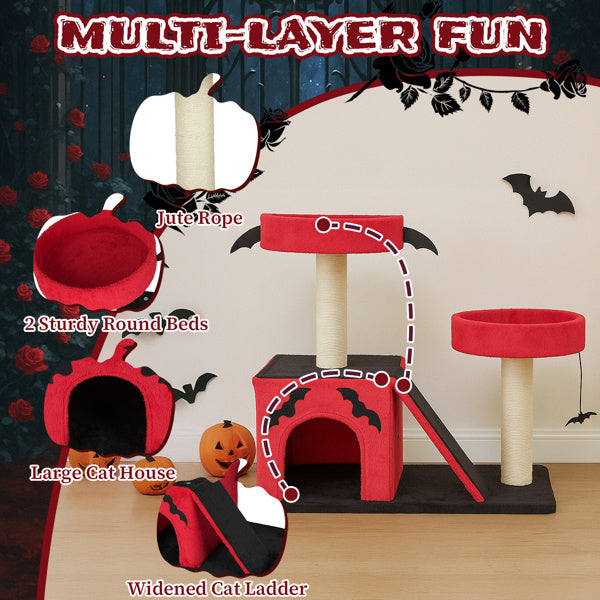 27.5" Gothic Cat Tree with Condo