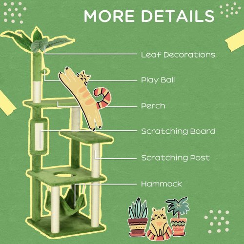 56″ Cat Tree Tower with Sisal Posts