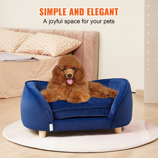 Blue Velvet Pet Sofa Bed