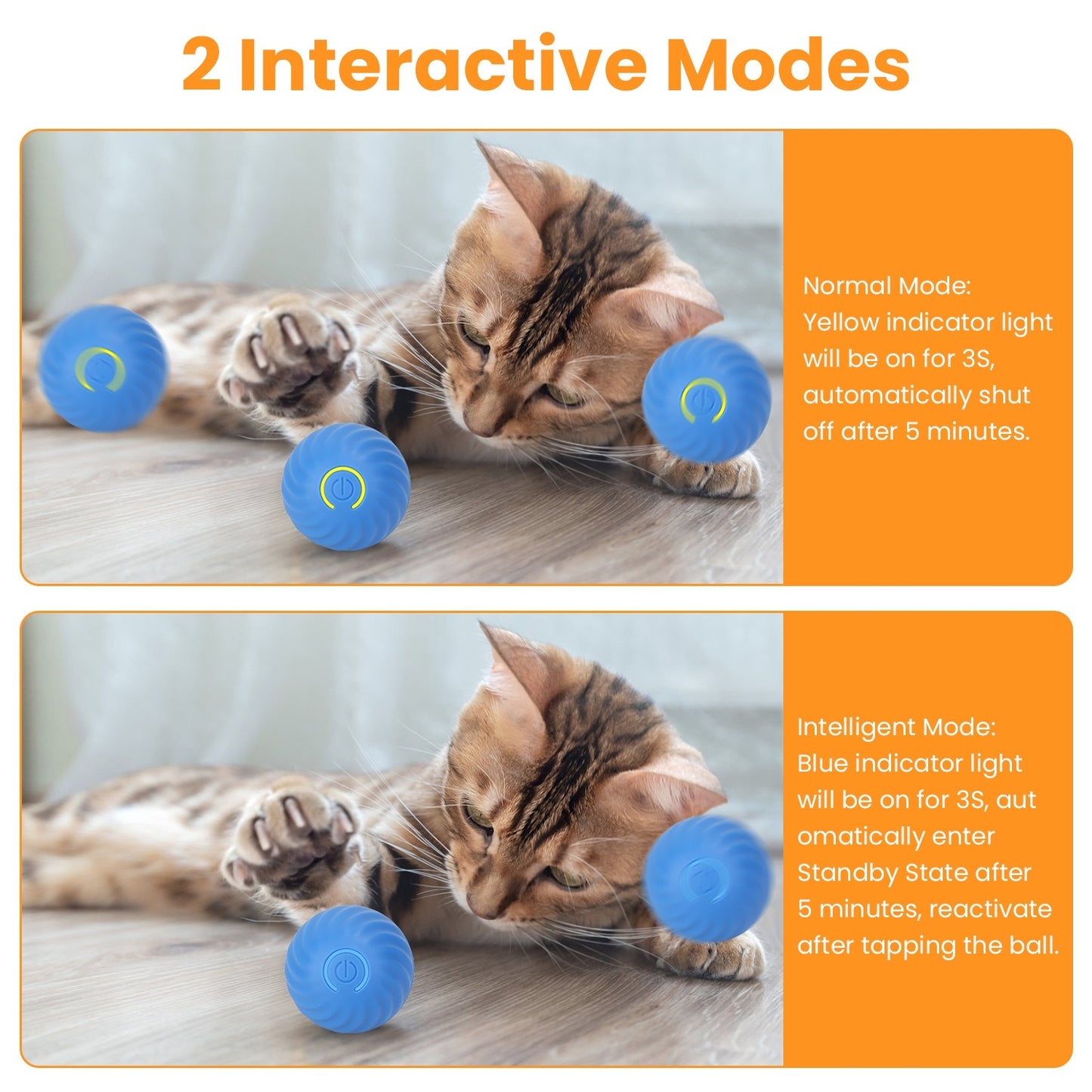 Interactive Cat Toy Ball with Cloth Bag