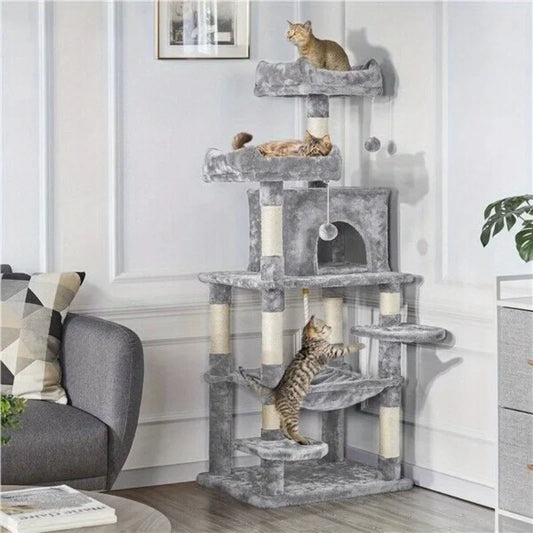 Large Cat Tree Cat Tower Playing House Condo W/Scratching Posts for Indoor Cats