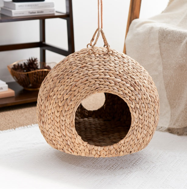 Rattan Woven Cat Bed Cave